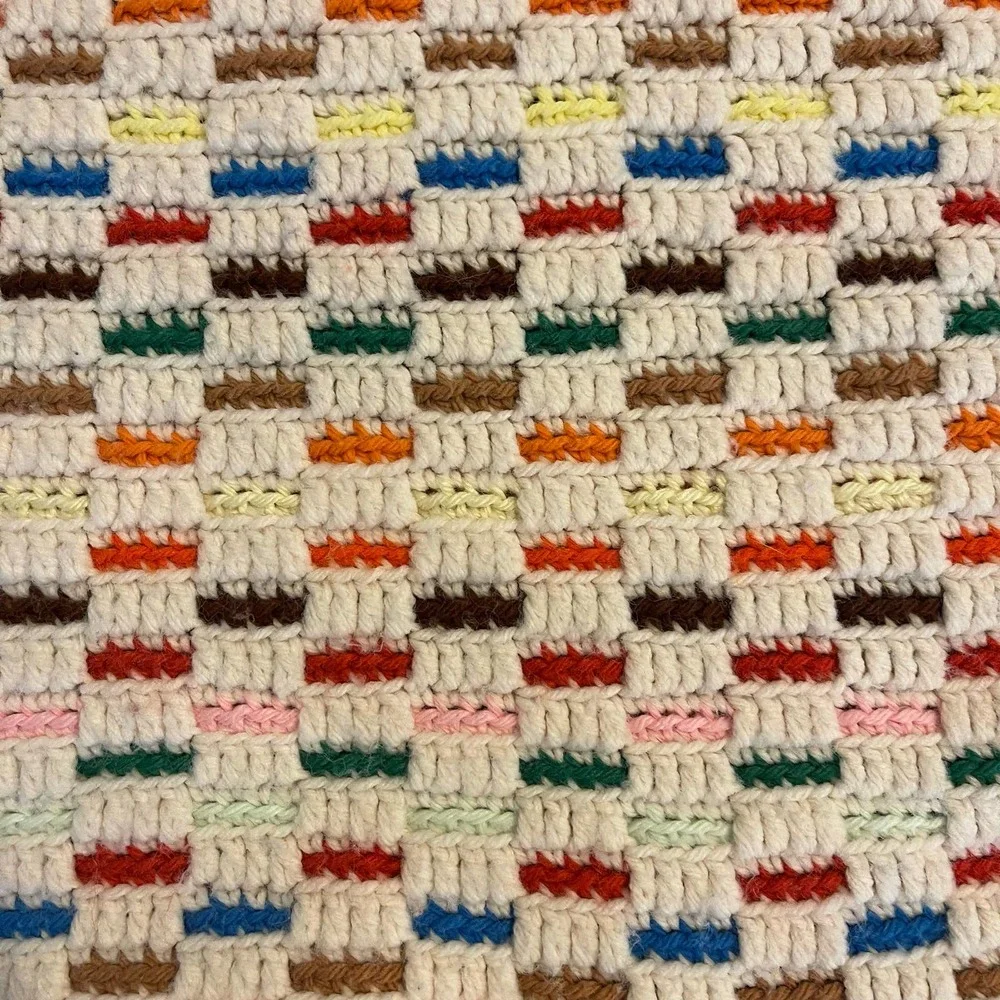 Multicolor Woven Cotton Throw Blanket with Fringe